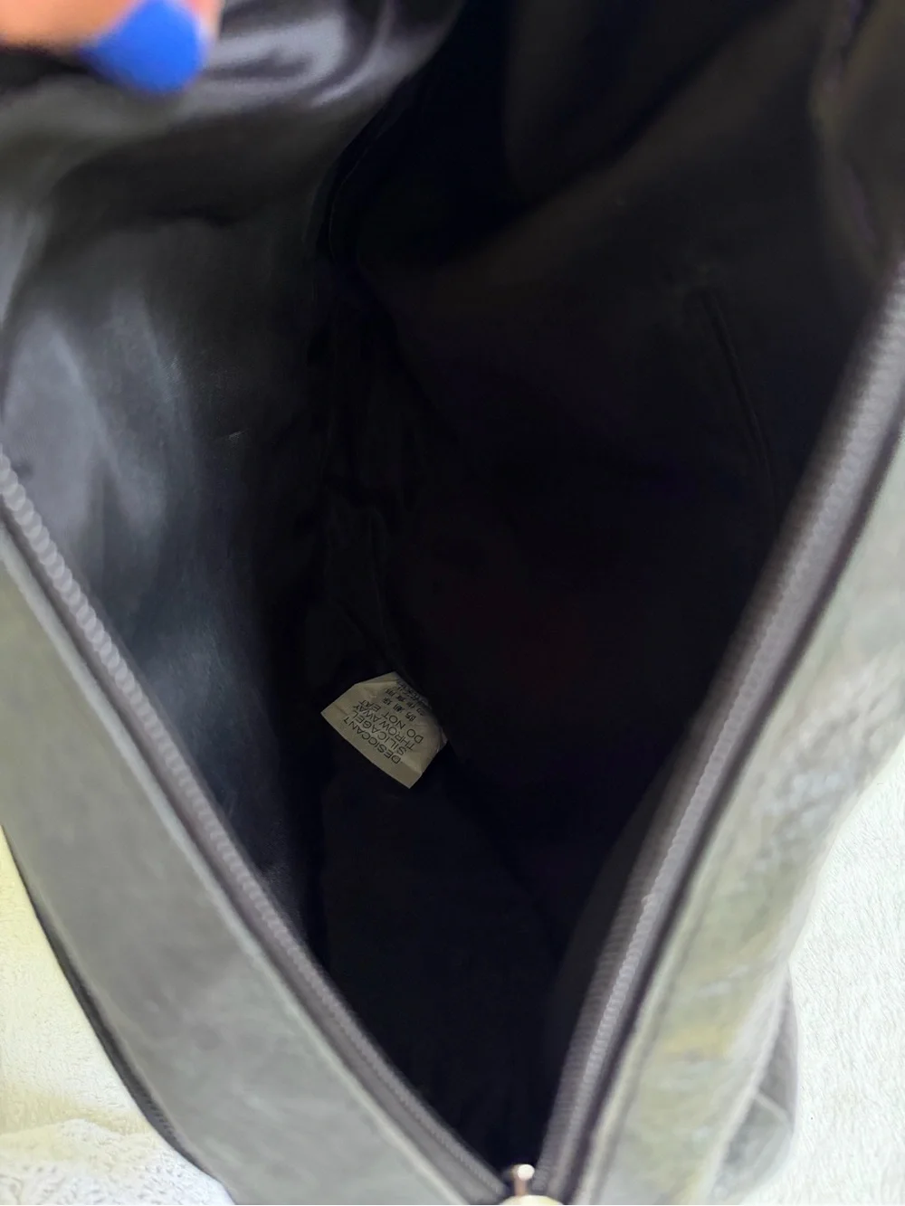 Franklin Covey Black Nappa Leather Convertible Backpack Sling Silver Hardware